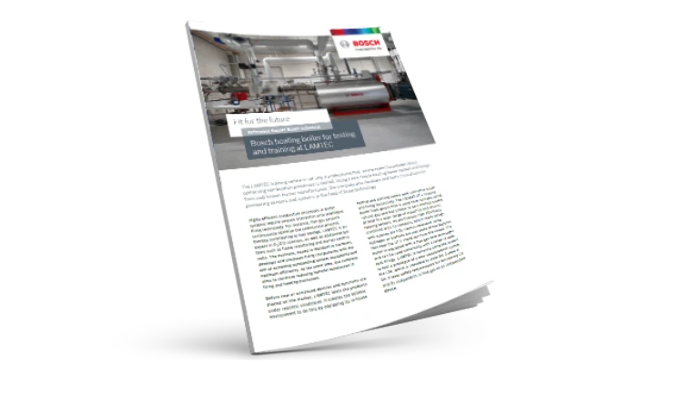Bosch heating boiler for testing and training at LAMTEC