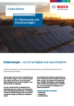 Solare Wärme für Wärmenetze und Industrieanlagen