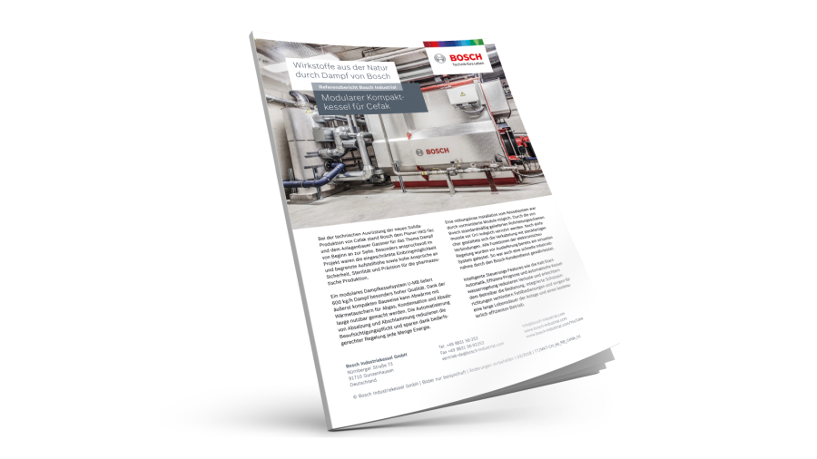 Cefak: produktion af homøopatisk medicin med Bosch dampproduktion Cefak: produktion af homøopatisk medicin med Bosch dampproduktion