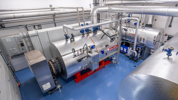 Bosch electric steam boiler with system equipment.