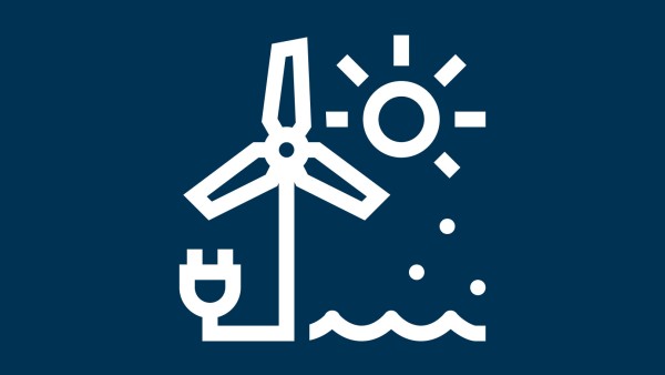 Icon: Wind turbine and plug for electrification