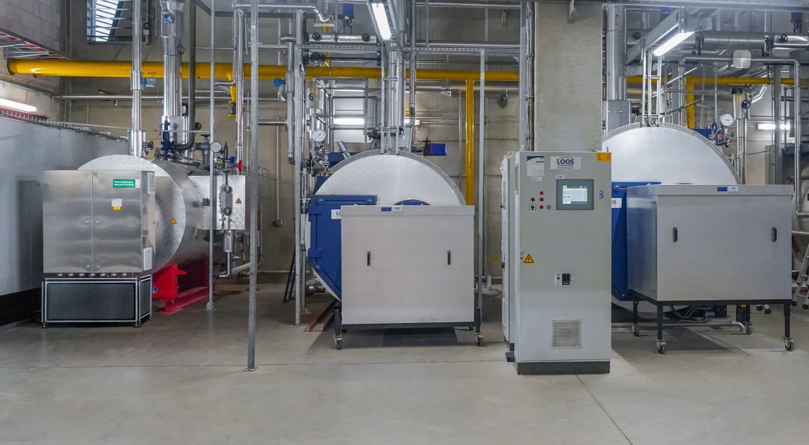 ELSB electric steam boiler system complements the existing gas boiler system